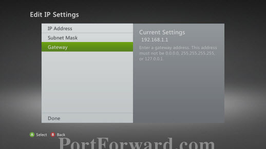 how to manually set ip address xbox 360