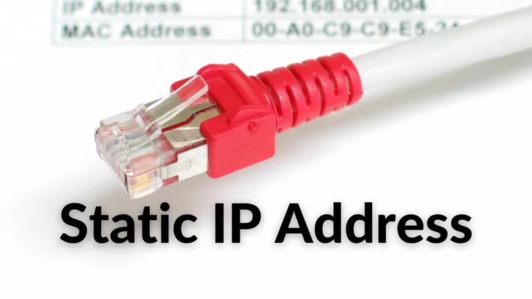 Static IP address and ethernet connector cable