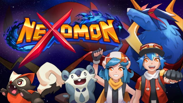 Nexomon game artwork with title and characters