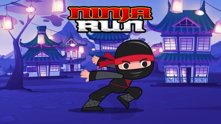 Ninja Run game cover artwork featuring a running ninja