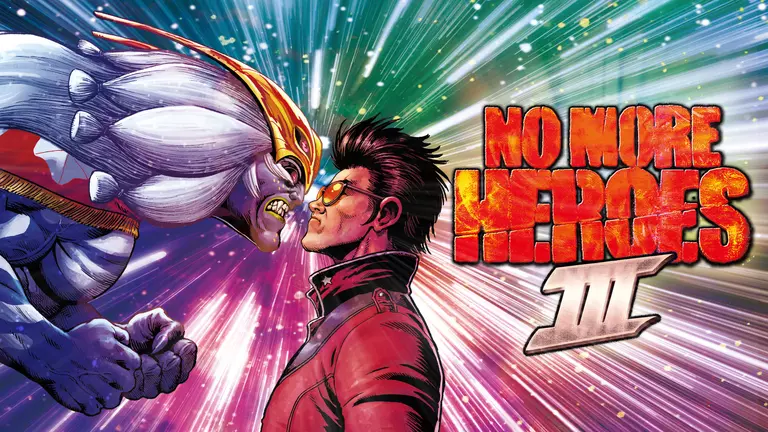 No More Heroes III cover artwork featuring FU and Travis Touchdown