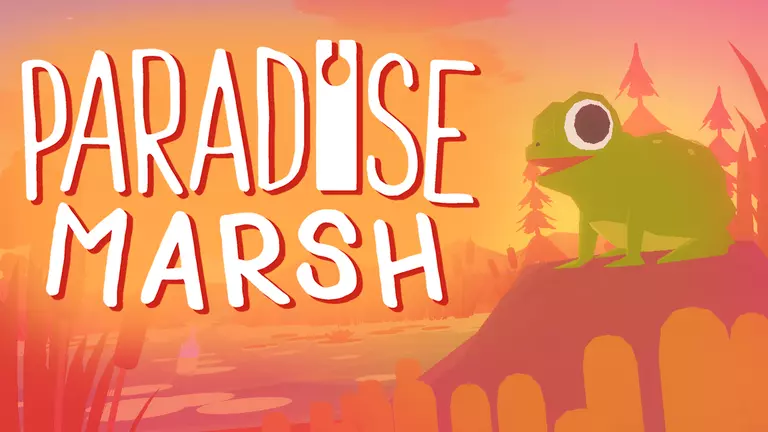 Paradise Marsh game art showing a frog at the edge of a pond.