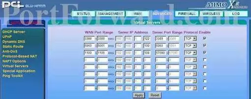PCI BLW-HPMM port forward