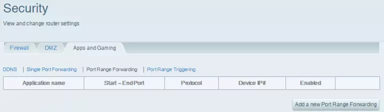 linksys portforwarding