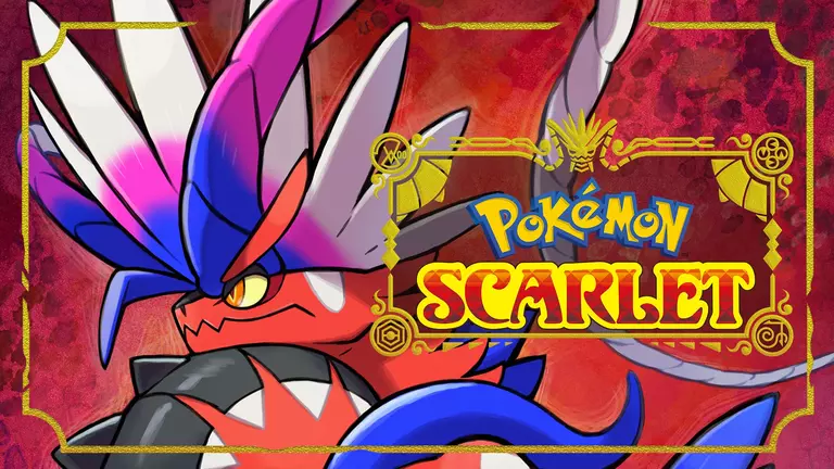 Pokémon Scarlet cover artwork featuring featuring Koraidon
