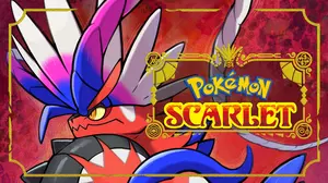 Pokémon Scarlet cover artwork featuring featuring Koraidon