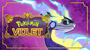 Pokémon Violet cover artwork featuring featuring Miraidon