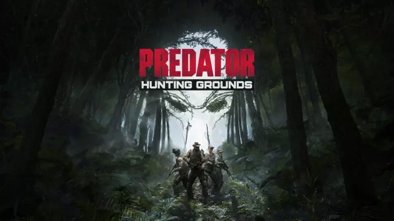 Predator: Hunting Grounds game art with players walking into a jungle.