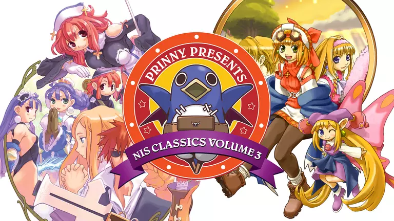 Prinny Presents NIS Classics Volume 3 game artworks with logo