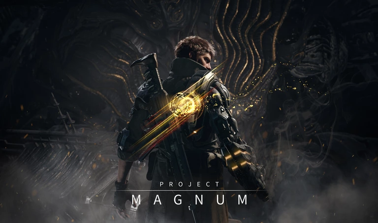 Project Magnum character with a weapon strapped to his back.