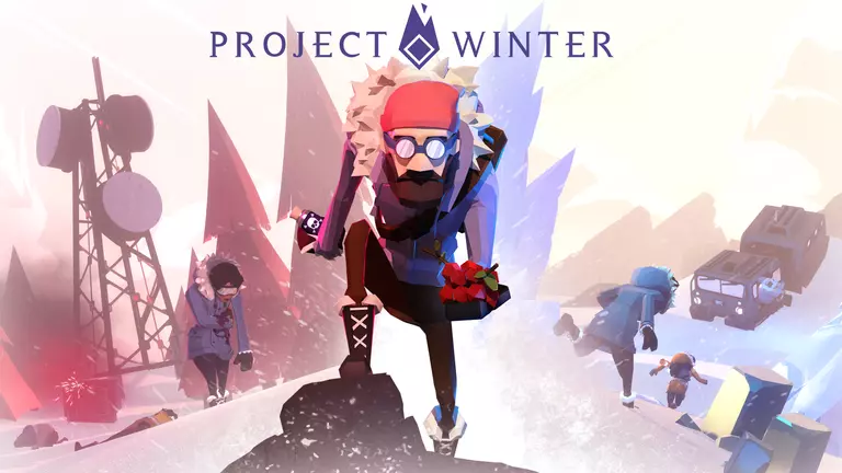 Project Winter player standing on a mountain top.