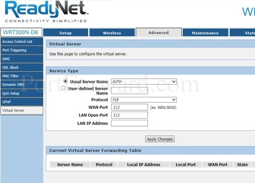 ReadyNet WRT300N Virtual Server
