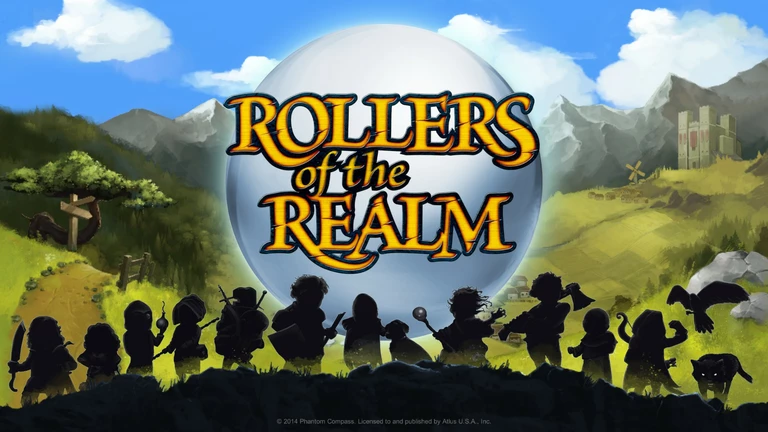 rollers of the realm artwork with title and character shadows