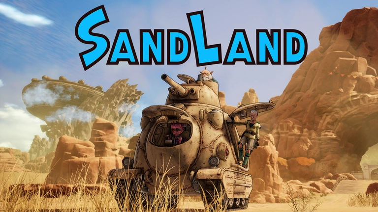 Sand Land game screenshot with logo