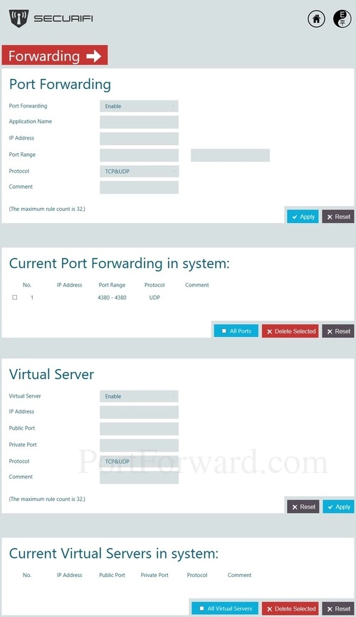 Securifi Almond Forwarding