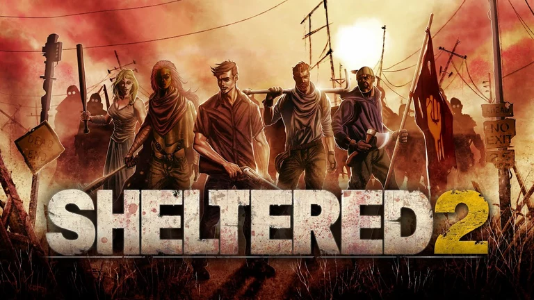 Sheltered 2 game art showing characters holding weapons.