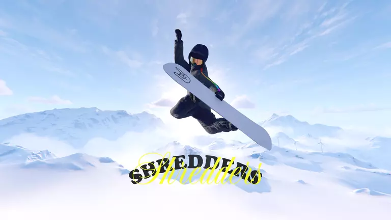 Shredders game artwork showing a snowboarder catching some air