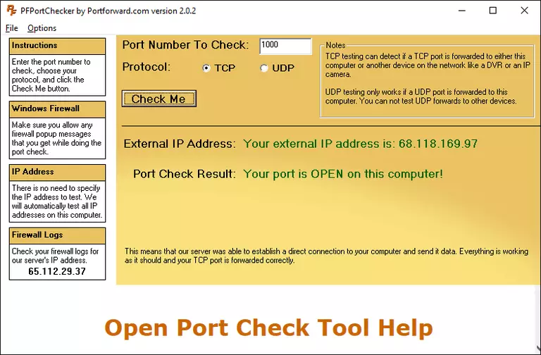 Port Checker with results
