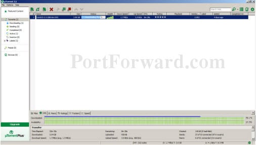 uTorrent downloading a torrent