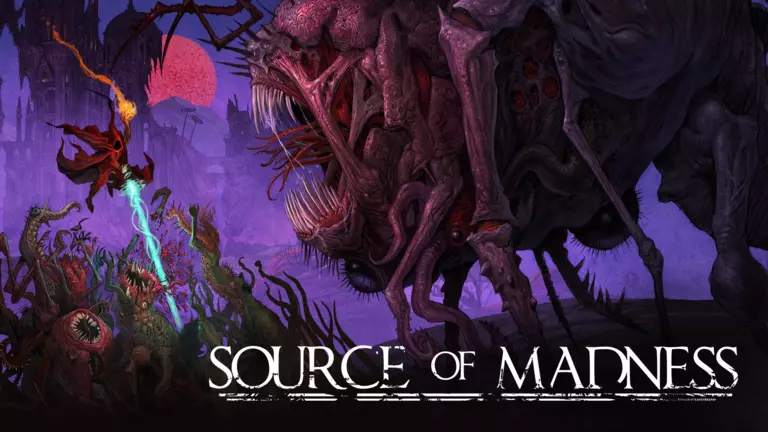 Source of Madness player fighting against monsters.