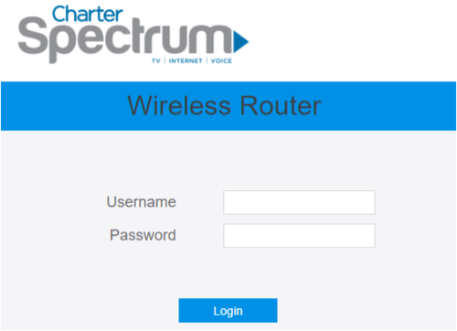 spectrum internet router login