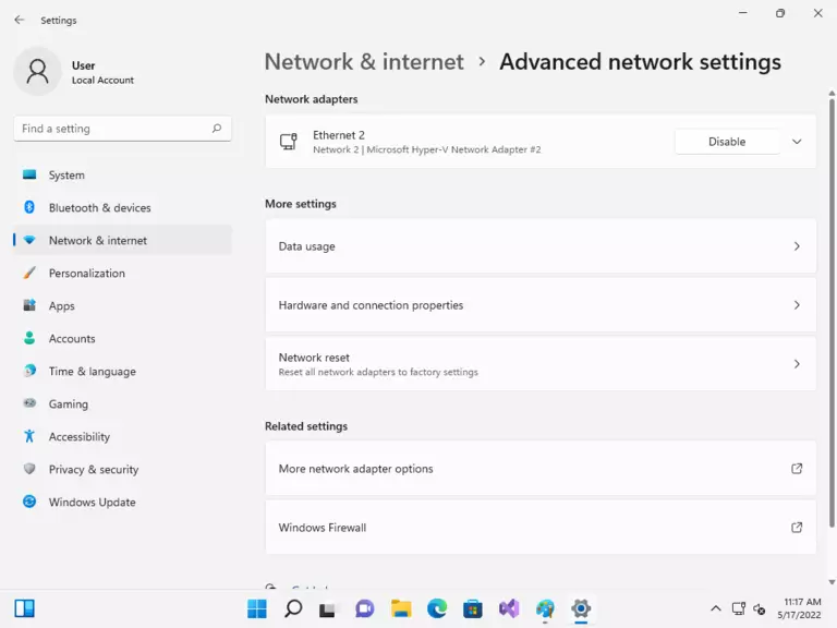 windows 11 advanced network settings