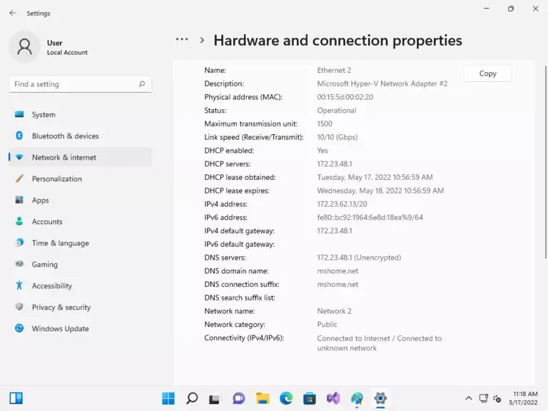 windows 11 network hardware and connection properties