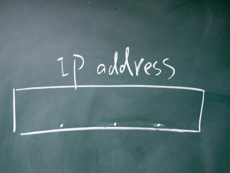 IP address written on a chalkboard