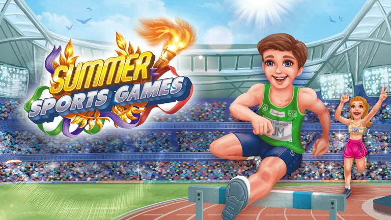 Summer Sports Games game art showing players running on a track.