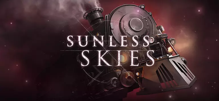 Sunless Skies game art showing a train flying through space.