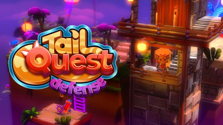 TailQuest Defense game art showing character in a tower.