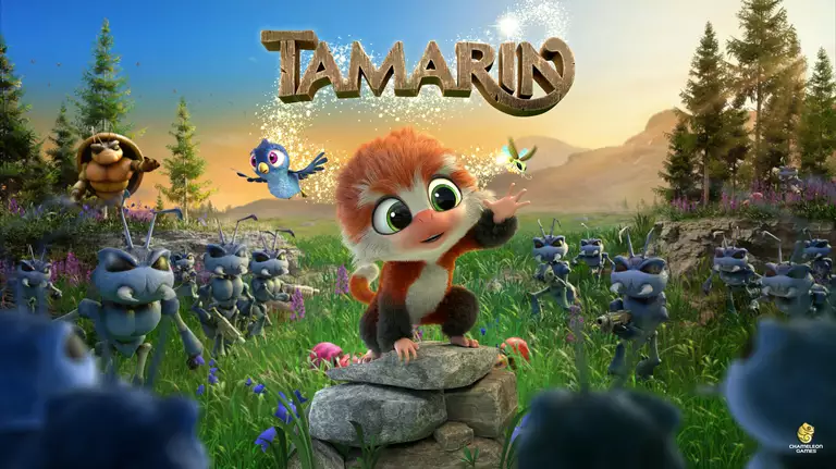 Tamarin artwork featuring a Tamarin surrounded by insects
