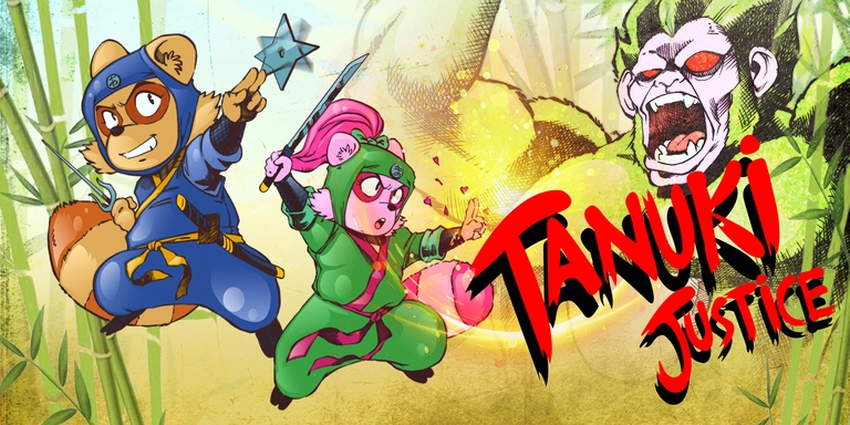 Tanuki Justice game art showing characters.