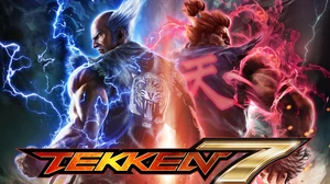 Tekken 7 artwork featuring the fighters Heihachi and Akuma