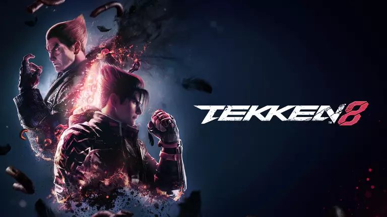 Tekken 8 cover artwork featuring Jin Kazama and Kazuya Mishima