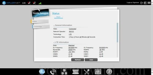 Telrad WLTCS-106 Mobile Network Status