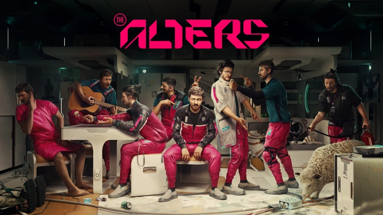 The Alters game cover artwork featuring alternate versions of character Jan Dolski