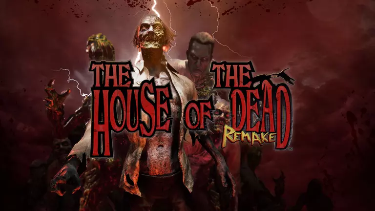 The House of the Dead: Remake game art with a horde of zombies.