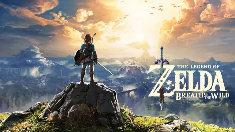 The Legend of Zelda: Breath of the Wild artwork featuring Link overlooking Hyrule