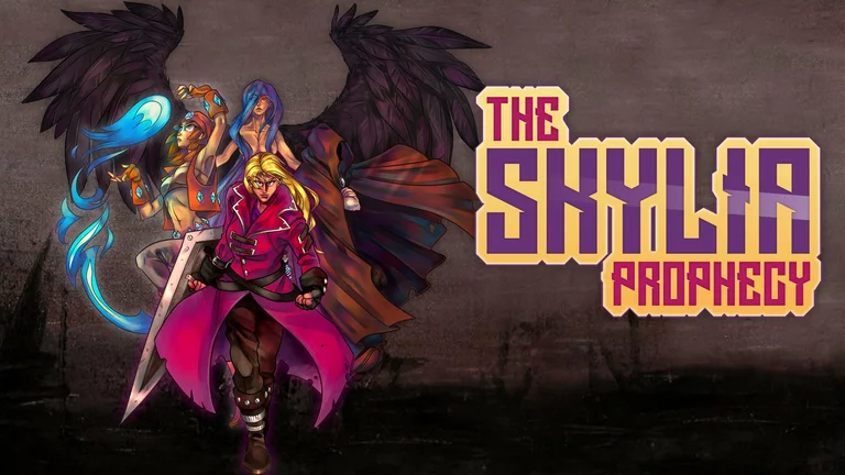 The Skylia Prophecy game art showing characters with their weapons.