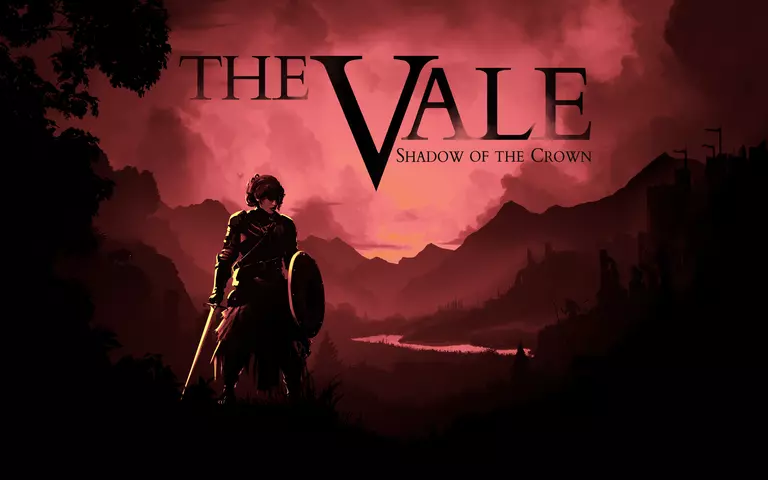 The Vale: Shadow of the Crown character standing with a sword and shield.