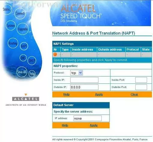 Thomson-Alcatel SpeedTouch510Alt port forward