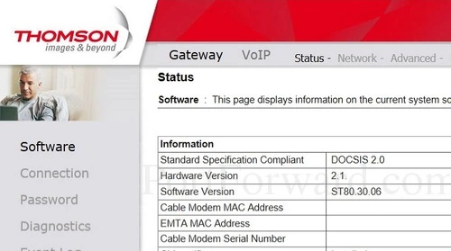 Thomson DWG855TLG Software Status