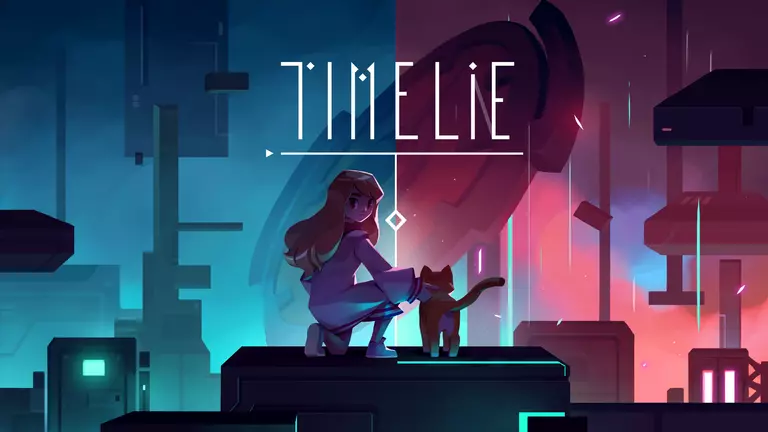 Timelie game artwork featuring a girl and her cat
