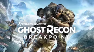 Ghost Recon: Breakpoint artwork featuring Nomad carrying a squadmate away from a crash