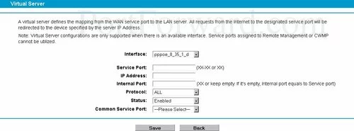 TP-Link Archer D5 Virtual Server Add
