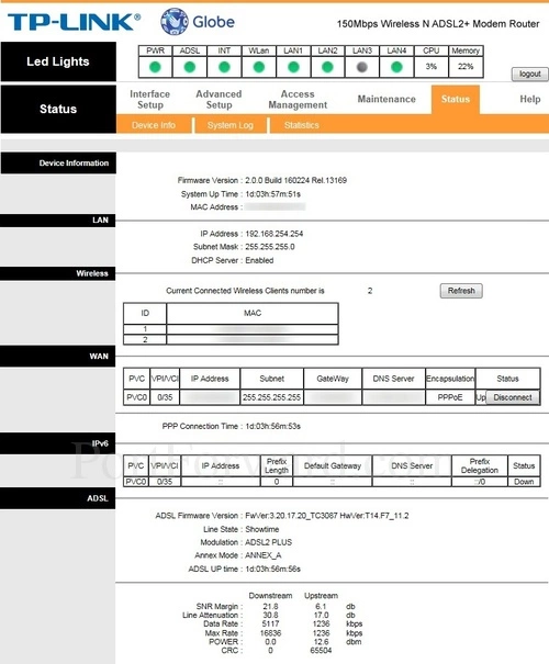 TP-Link TD-W8901N Device Information