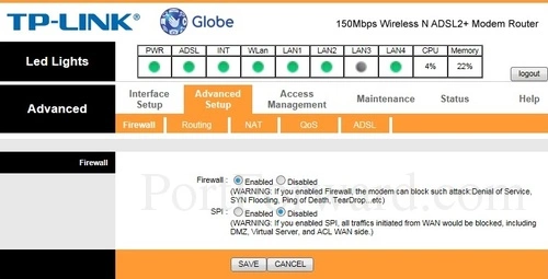 TP-Link TD-W8901N Firewall