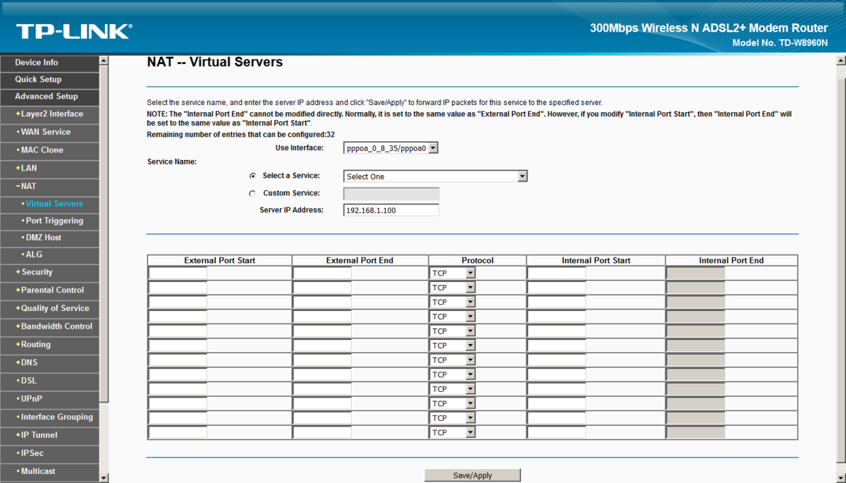 Tp Link Td W60n V6 Router Port Forwarding Instructions