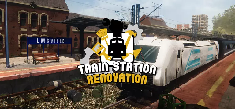 Train Station Renovation game art showing a traine entering a station.